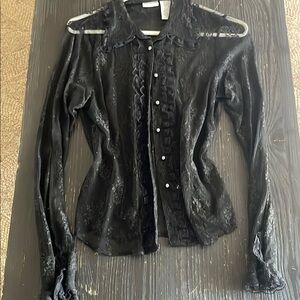 White Stag Black Lace Top - VTG